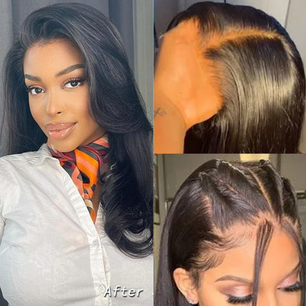 Glueless HD Lace Straight T-Part Lace Human Hair Wig - Blonde 180% Density | 8"-14"