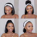 Glueless Bob Headband Human Hair Wig - Blonde | 8"-14"