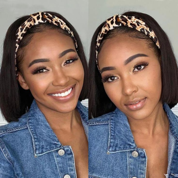 Glueless Bob Headband Human Hair Wig - Blonde | 8"-14"