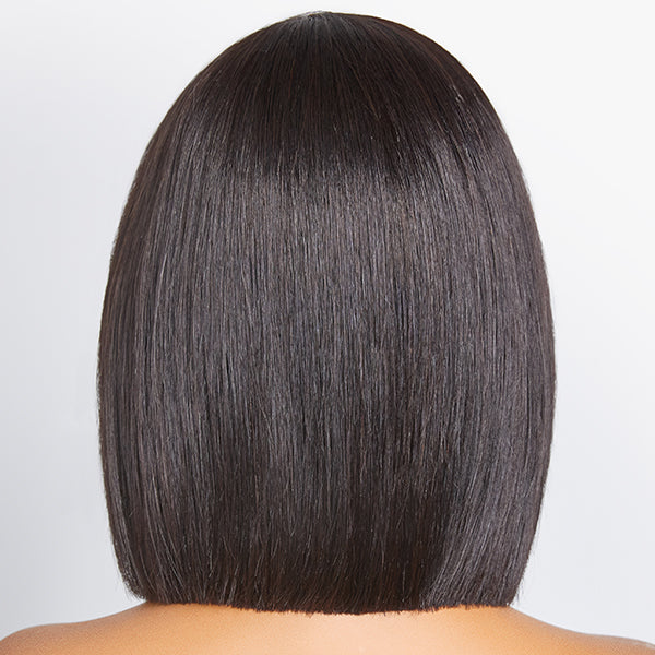 Glueless Bob 5X5 Closure Human Hair Wig with Bangs | 8"-14"