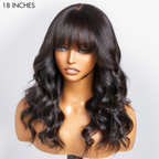 Glueless Loose Wave 5X5 Closure Human Hair Wig with Bangs | 10"-28"
