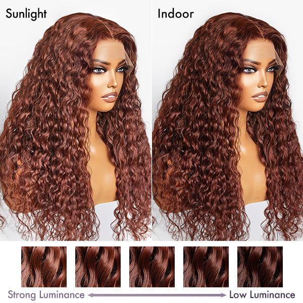 Glueless Curly 5X5 Closure Human Hair Wig - Red | 10"-28"
