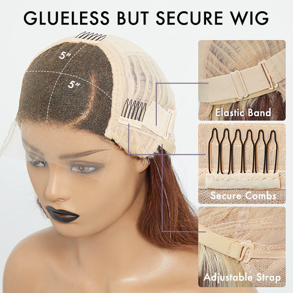 Glueless HD Lace Loose Wave T-Part Lace Human Hair Wig - Red | 10"-28"