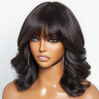 Glueless Bob Human Hair Wig with Bangs | 8"-14"
