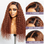 Glueless Curly 5X5 Closure Human Hair Wig - Red | 10"-28"