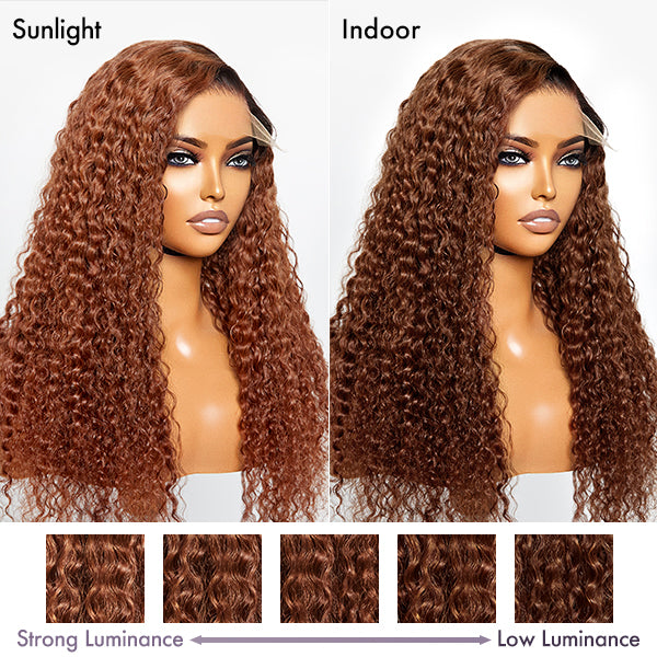 Glueless Curly 5X5 Closure Human Hair Wig - Red | 10"-28"