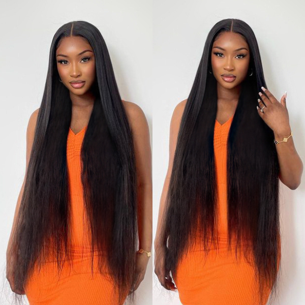 Glueless HD Lace Straight T-Part Lace Human Hair Wig - Blonde 180% Density | 10"-28"