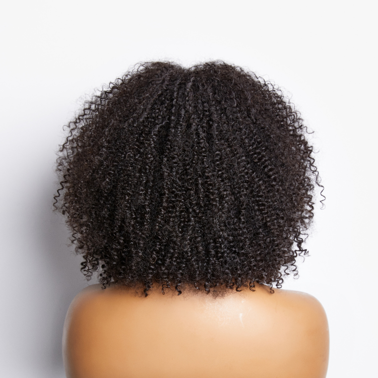 Glueless Curly Human Hair Wig with Bangs | 10"-28"