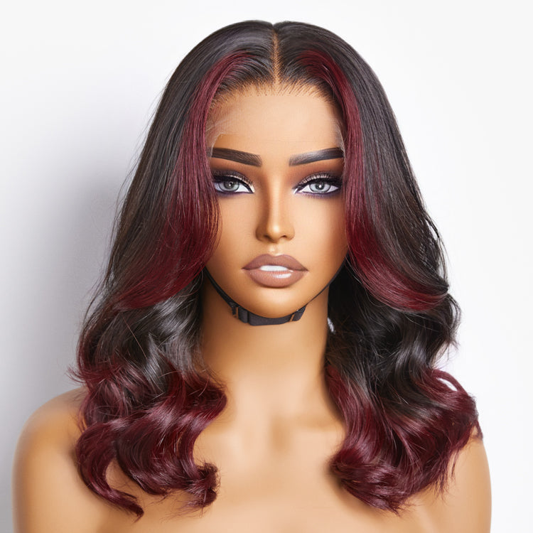 Glueless HD Lace Loose Wave T-Part Lace Human Hair Wig - Red | 10"-28"