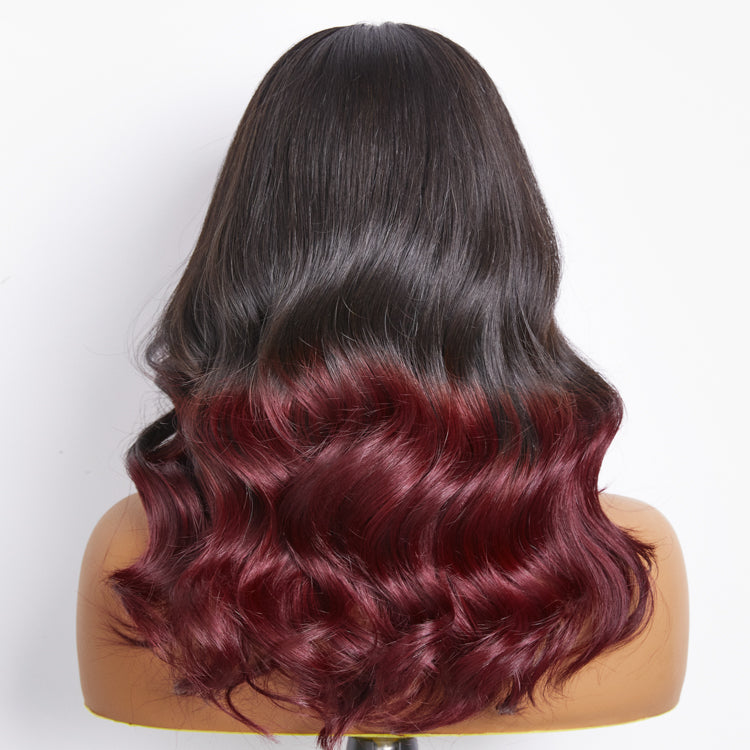 Glueless HD Lace Loose Wave T-Part Lace Human Hair Wig - Red | 10"-28"