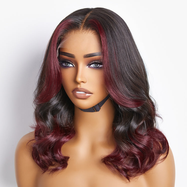 Glueless HD Lace Loose Wave T-Part Lace Human Hair Wig - Red | 10"-28"
