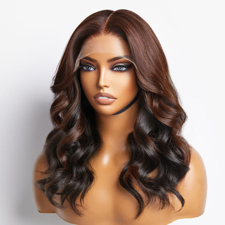 Glueless HD Lace Loose Wave T-Part Lace Human Hair Wig - Red | 10"-28"