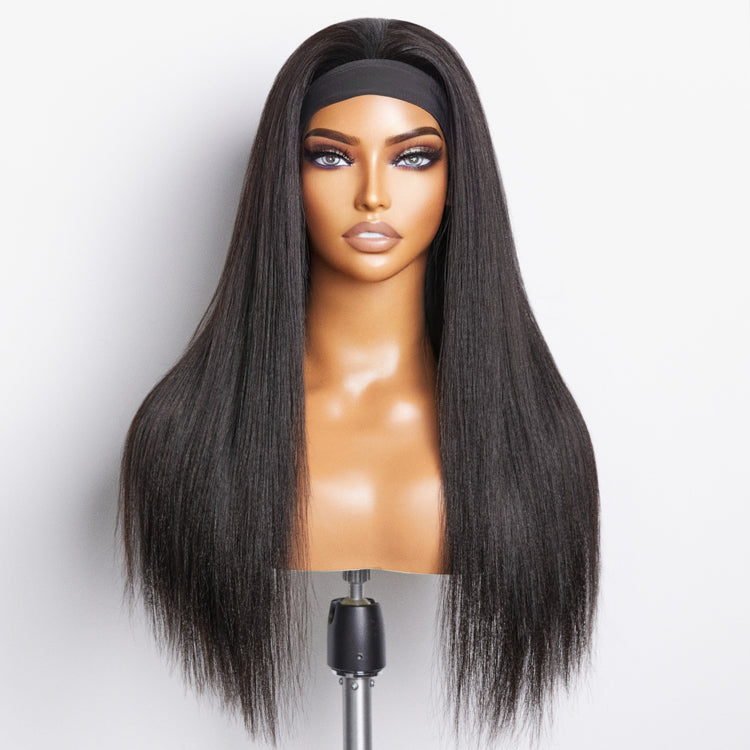 Glueless Kinky Straight Headband Human Hair Wig | 10"-28"