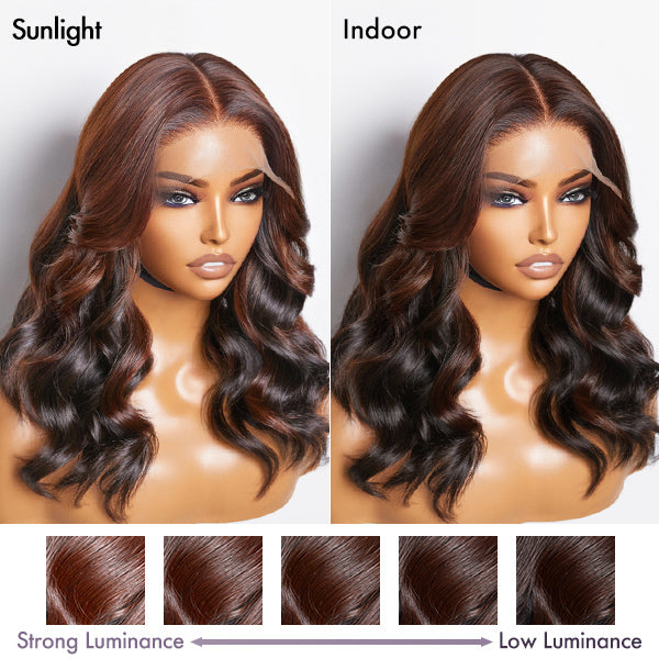 Glueless HD Lace Loose Wave T-Part Lace Human Hair Wig - Red | 10"-28"