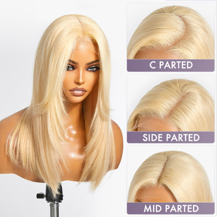 Glueless HD Lace Layered T-Part Lace Human Hair Wig - Red with Bangs | 10"-28"