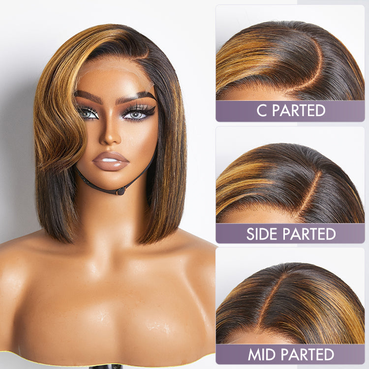 Glueless HD Lace Bob T-Part Lace Human Hair Wig - Red | 8"-14"