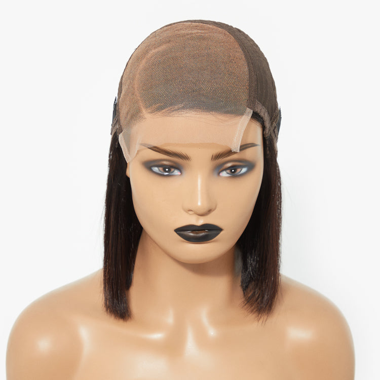 Glueless Bob 5X5 Closure Human Hair Wig with Bangs | 8"-14"
