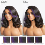 Glueless HD Lace Loose Wave T-Part Lace Human Hair Wig - Purple | 10"-28"
