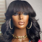 Glueless Bob Human Hair Wig with Bangs | 8"-14"