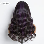 Glueless HD Lace Loose Wave V-Part Human Hair Wig - Purple | 10"-28"