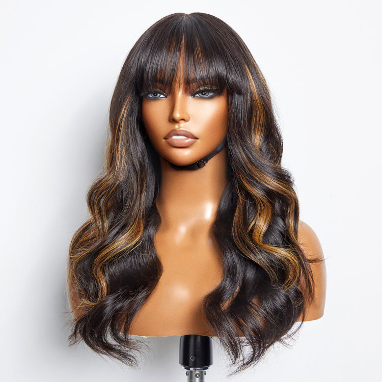 Glueless Loose Wave 5X5 Closure Human Hair Wig with Bangs | 10"-28"