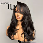 Glueless HD Lace Layered U-Part Human Hair Wig - Red with Bangs | 10"-28"