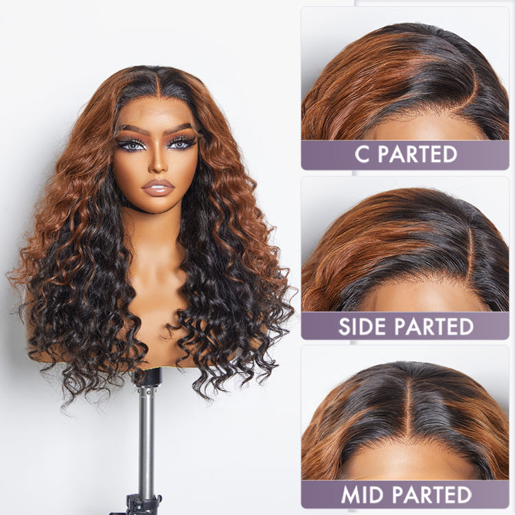 Glueless Curly 5X5 Closure Human Hair Wig - Red | 10"-28"
