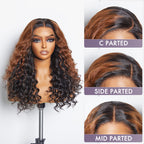 Glueless Curly 5X5 Closure Human Hair Wig - Red | 10"-28"