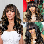 Glueless Loose Wave 5X5 Closure Human Hair Wig with Bangs | 10"-28"