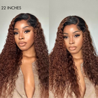 Glueless Curly 5X5 Closure Human Hair Wig - Red | 10"-28"