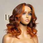 Glueless HD Lace Loose Wave T-Part Lace Human Hair Wig - Red | 10"-28"