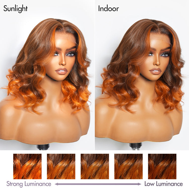 Glueless HD Lace Loose Wave T-Part Lace Human Hair Wig - Red | 10"-28"