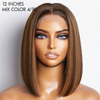 Glueless Bob 4X4 Closure Human Hair Wig - Red | 8"-14"
