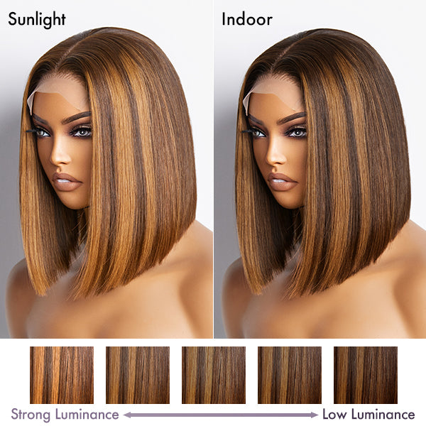 Glueless Bob 4X4 Closure Human Hair Wig - Red | 8"-14"
