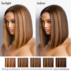 Glueless Bob 4X4 Closure Human Hair Wig - Red | 8"-14"
