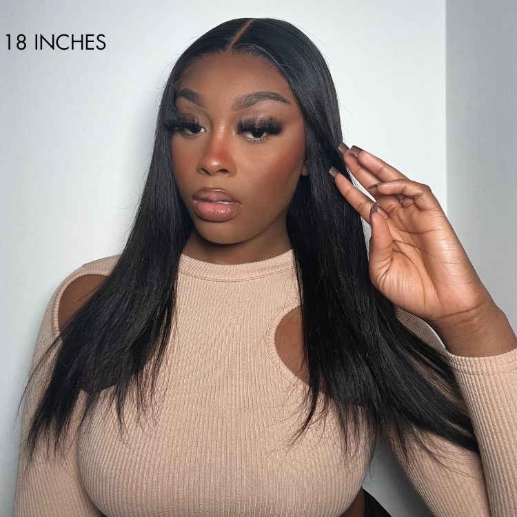 Glueless HD Lace Straight T-Part Lace Human Hair Wig - Blonde 180% Density | 8"-14"