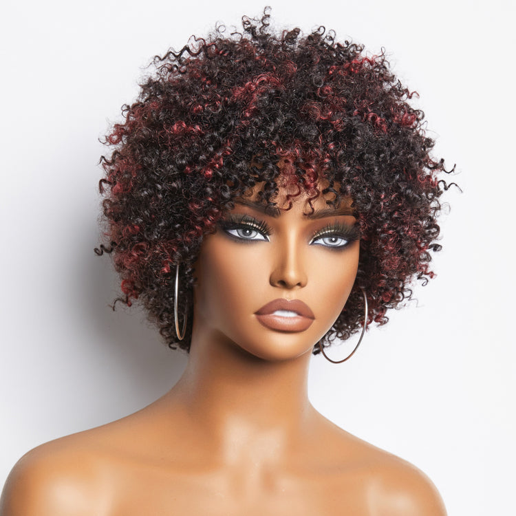 Glueless Pixie Human Hair Wig - Red | 8"-14"