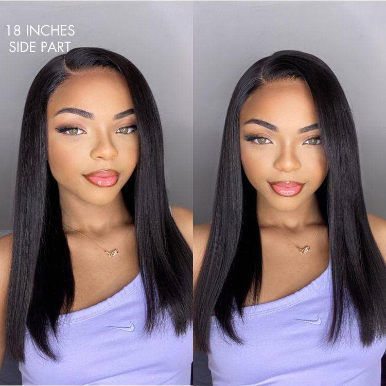 Glueless HD Lace Straight T-Part Lace Human Hair Wig - Blonde 180% Density | 8"-14"