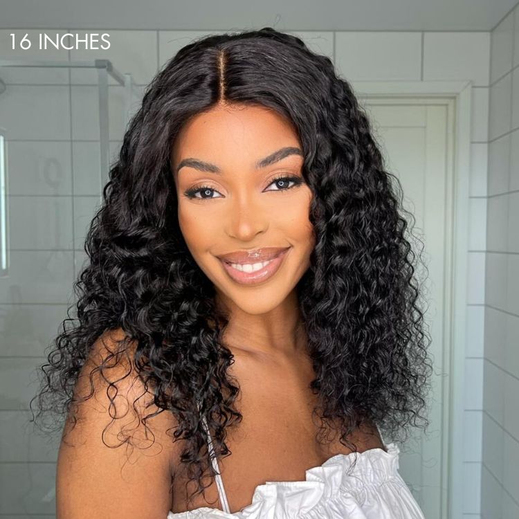 Glueless Curly 13X4 Frontal Human Hair Wig - Blonde Pre-Plucked 180% Density | 8"-14"