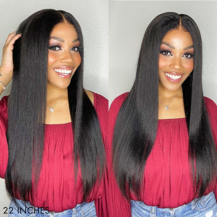 Glueless HD Lace Kinky Straight T-Part Lace Human Hair Wig | 10"-28"