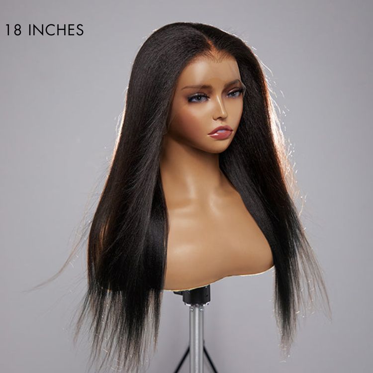 Glueless HD Lace Kinky Straight T-Part Lace Human Hair Wig | 10"-28"