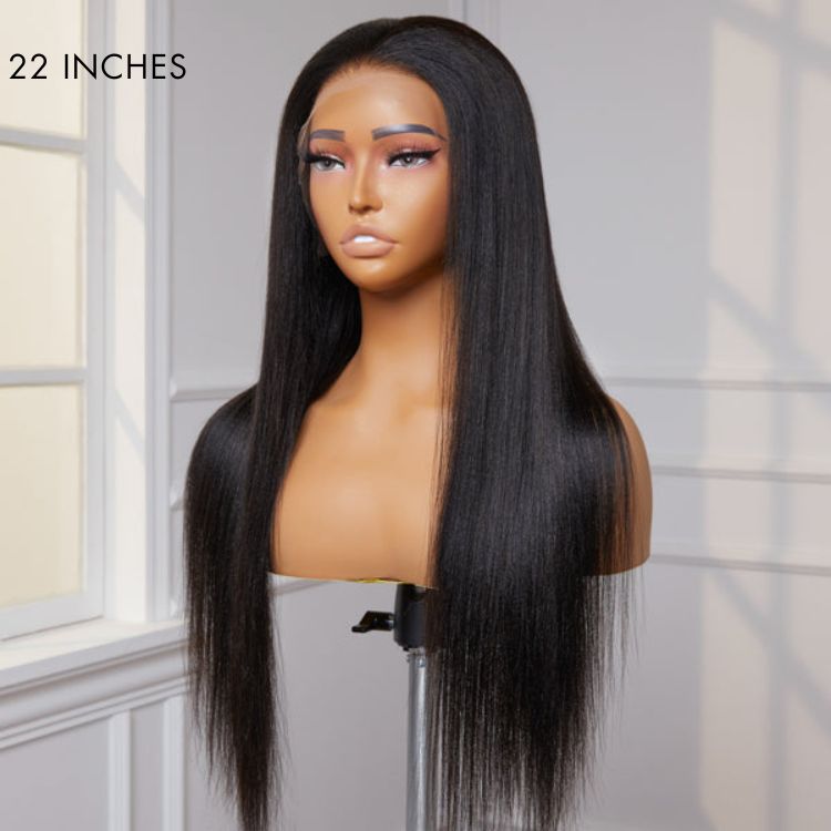Glueless HD Lace Kinky Straight T-Part Lace Human Hair Wig | 10"-28"