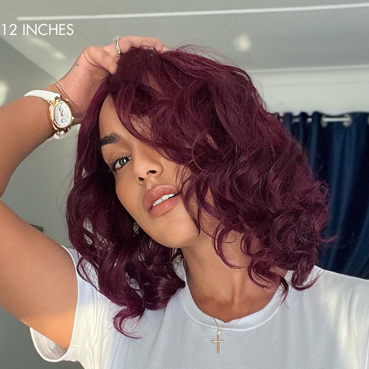 Glueless HD Lace Loose Wave T-Part Lace Human Hair Wig - Red | 10"-28"
