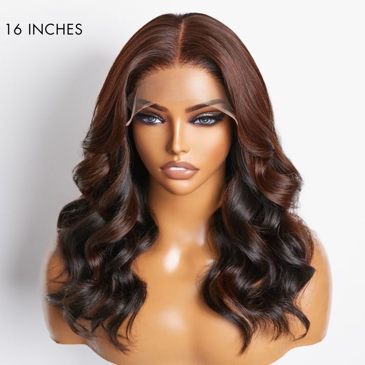 Glueless HD Lace Loose Wave T-Part Lace Human Hair Wig - Red | 10"-28"