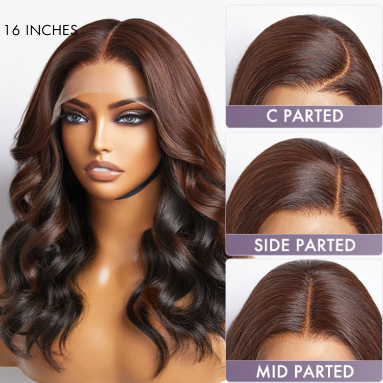 Glueless HD Lace Loose Wave T-Part Lace Human Hair Wig - Red | 10"-28"