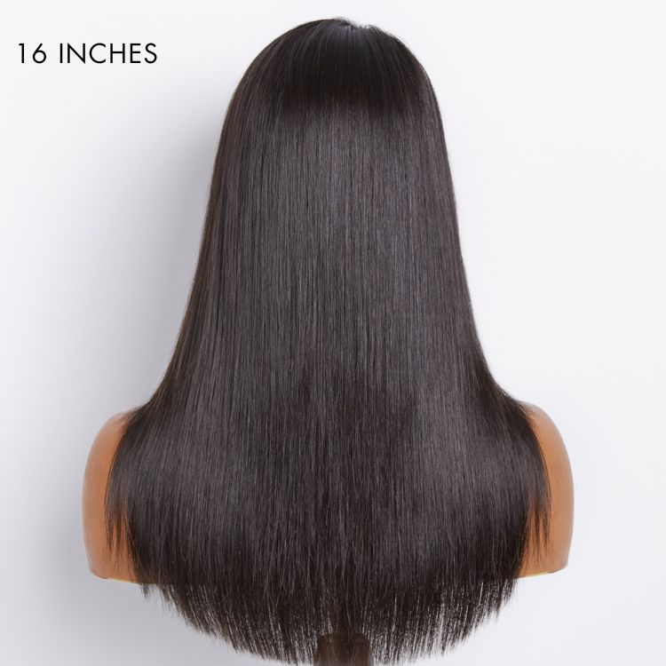 Glueless HD Lace Layered T-Part Lace Human Hair Wig - Red with Bangs | 10"-28"