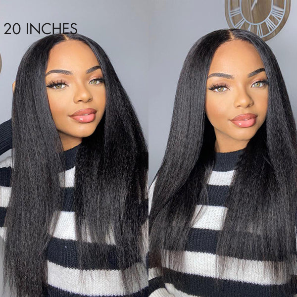 Glueless HD Lace Kinky Straight T-Part Lace Human Hair Wig | 8"-14"