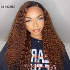 Glueless Curly 5X5 Closure Human Hair Wig - Red | 10"-28"