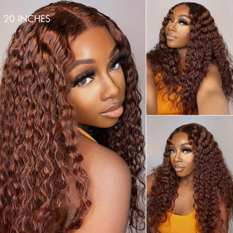 Glueless Curly 5X5 Closure Human Hair Wig - Red | 10"-28"