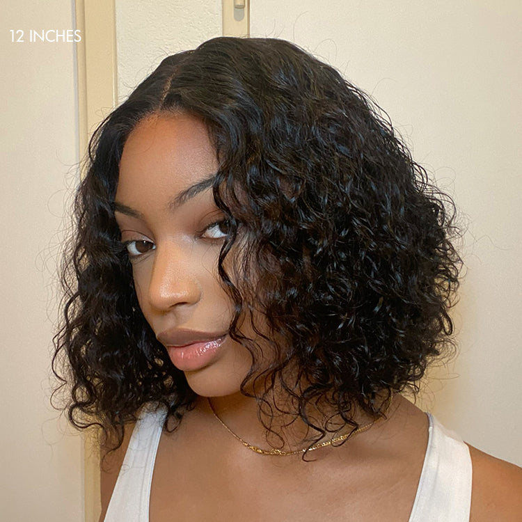 Glueless Curly 4X4 Closure Human Hair Wig | 8"-14"